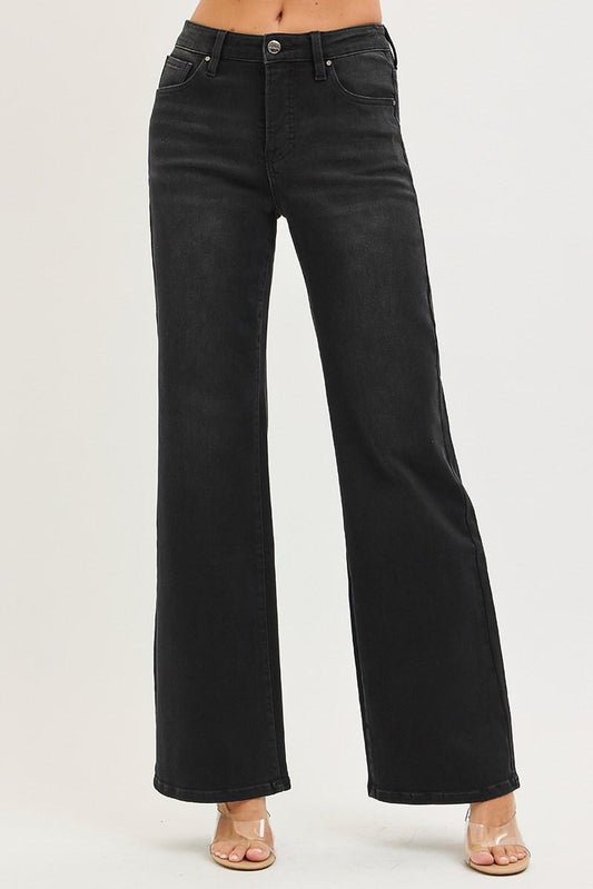 RISEN PW21563 HIGH RISE WIDE LEG BLACK
