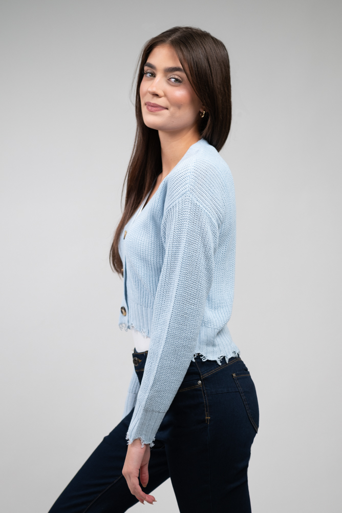Cropped Button Front Cardigan