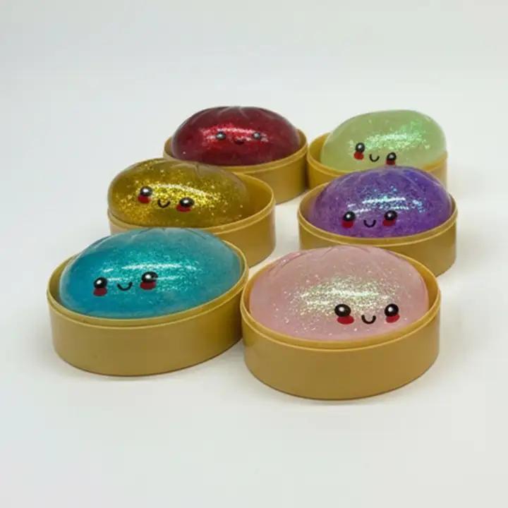 Rainbow Dumpling Mystery Squishy Glitter Dumpling Stress Relief Toy