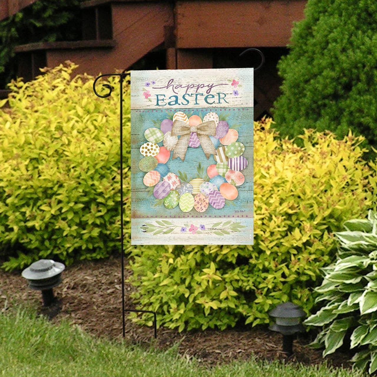 Pastel Easter Wreath Garden Flag