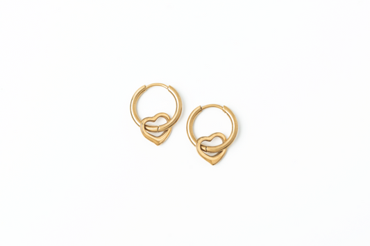 Meralora Heart Huggie Earrings