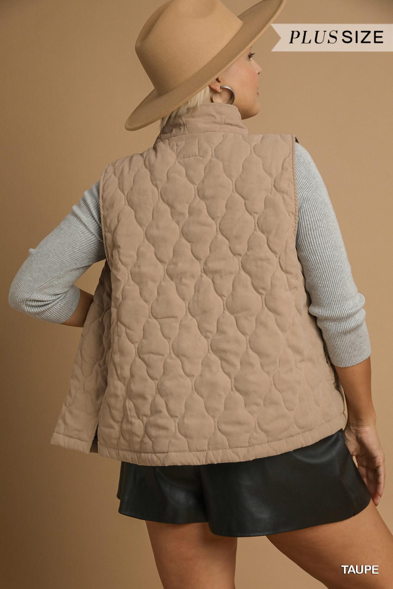 Umgee Quilted Zip-Up Vest
