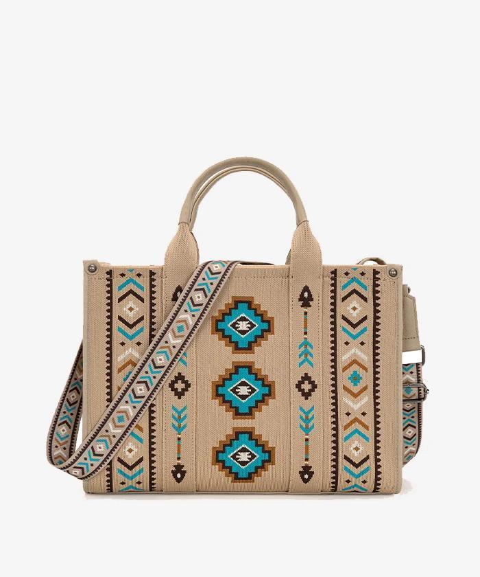 WRANGLER Montana West Aztec Retro Arrows Dual Sided Print Wide Tote