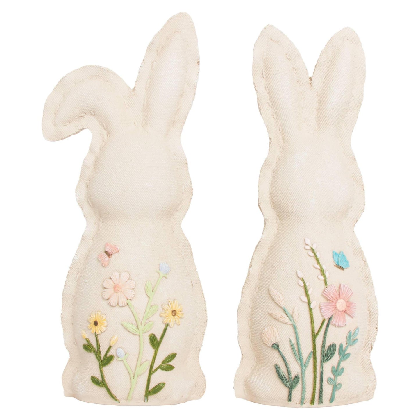 9.25" Tall Embossed Resin Easter Bunny Set of 2