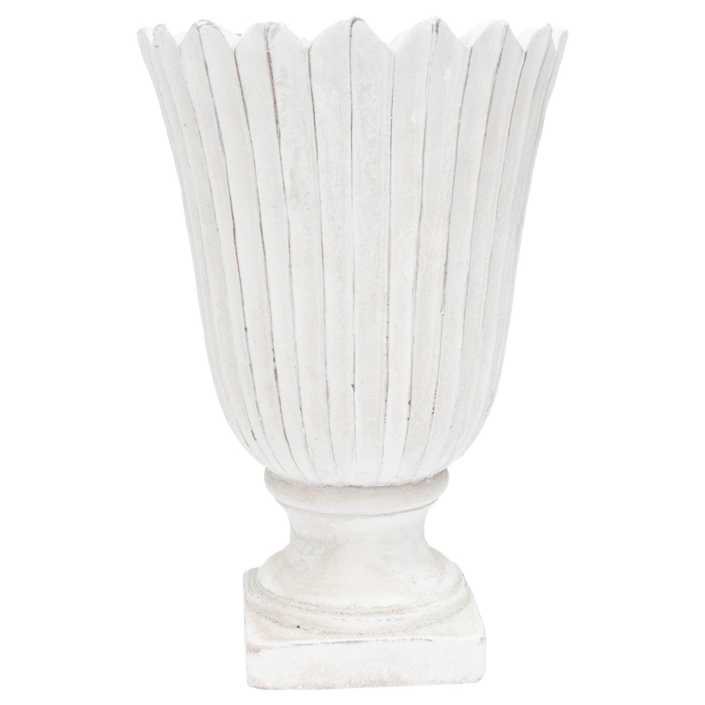 12" Tall Scallop Cement Planter Easter Garden