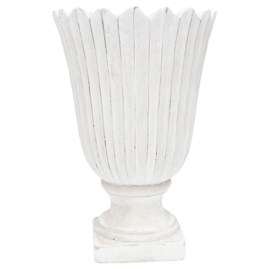 12" Tall Scallop Cement Planter Easter Garden