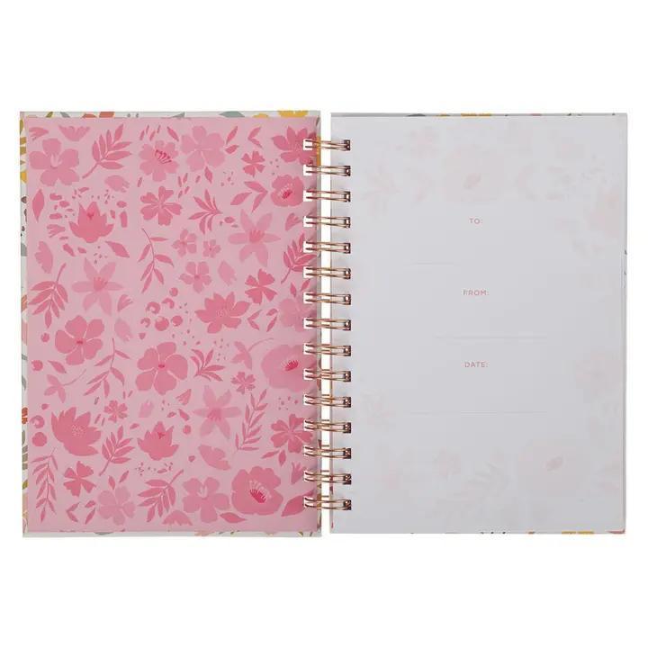 Journal Wirebound Peach Floral World's Greatest Mom