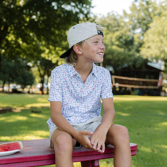 BURLEBO Youth Performance Polo - Old Glory