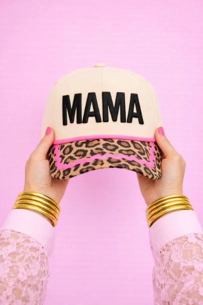 Grace & Emma "MAMA" on Tan Cap with Patch Work