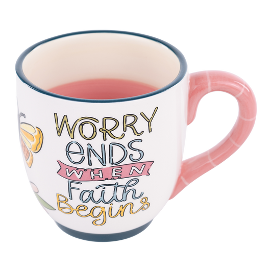 Glory Haus Worry Ends When Faith Begins Mug