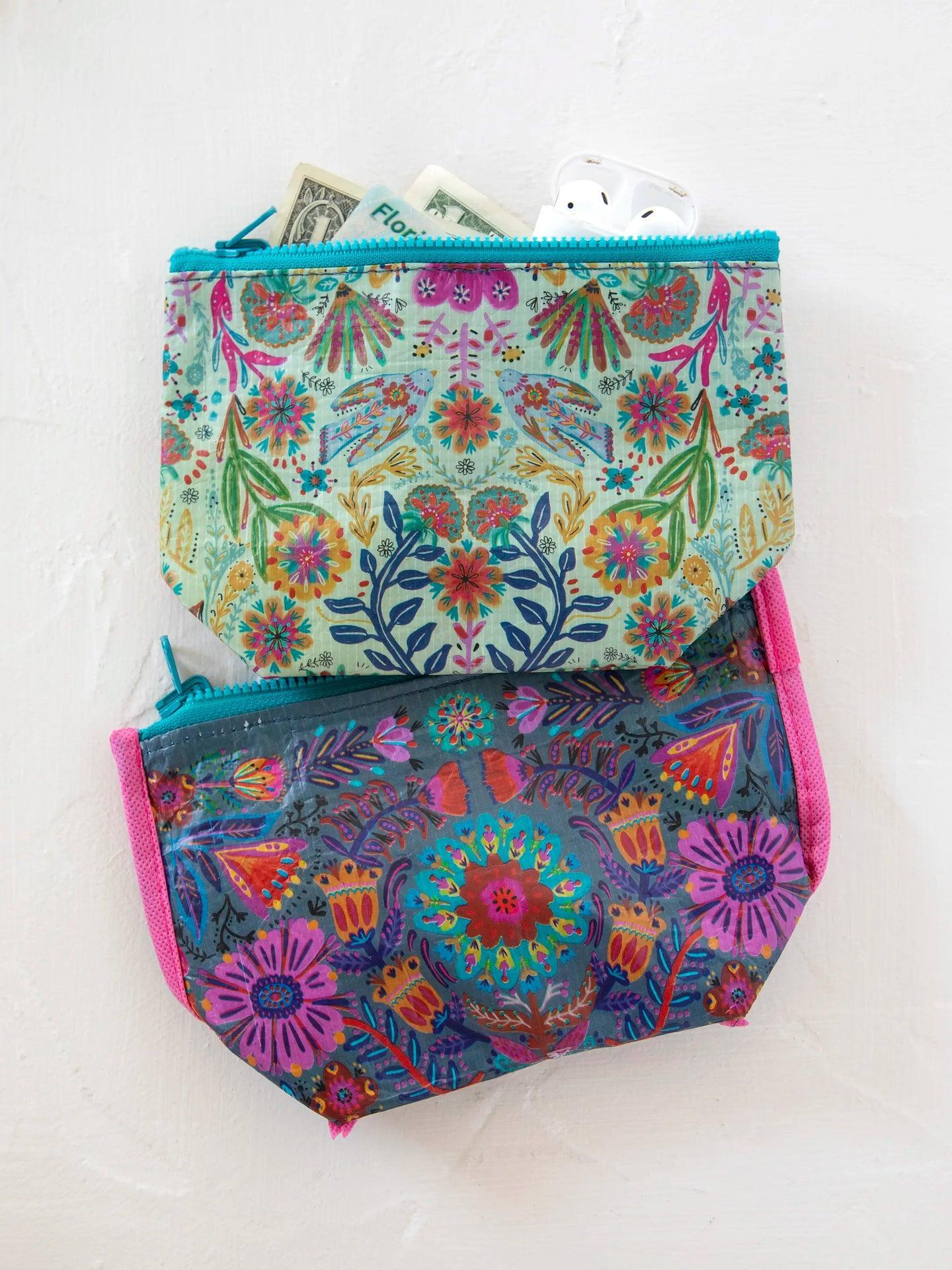 Natural Life Small Recycled Reversible Zipper Pouch