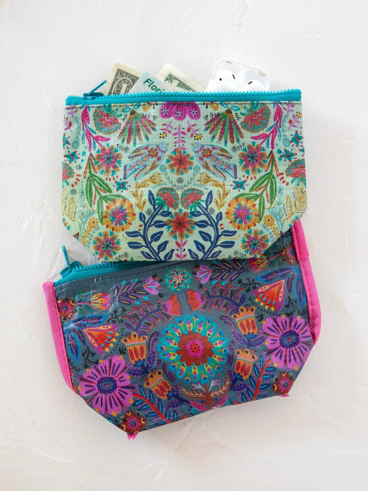 Natural Life Small Recycled Reversible Zipper Pouch
