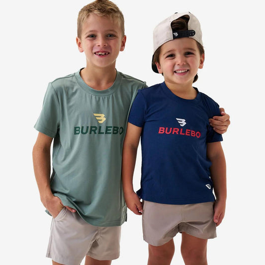 Burlebo Youth Go To Tee Prepack - Flying B Logo - Navy & Sage
