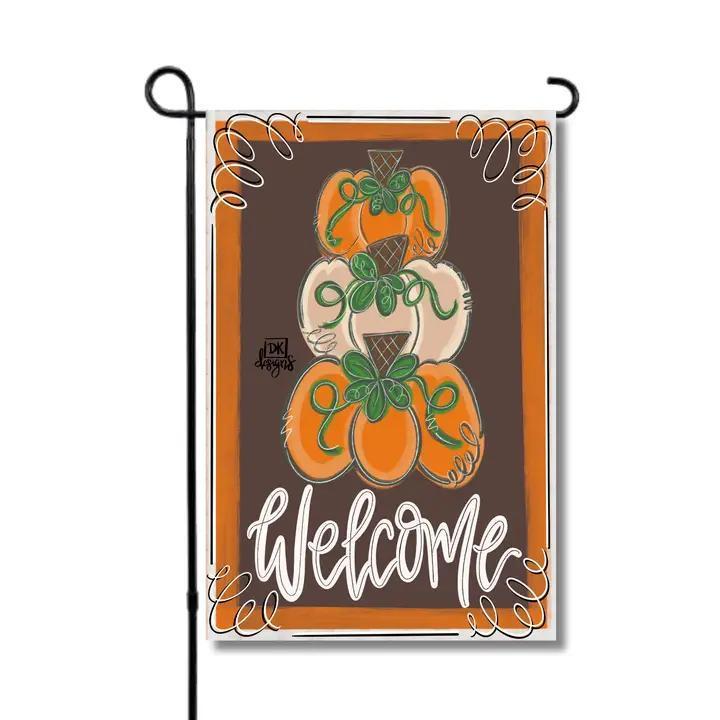 Tan Pumpkin Stack Garden Glam Garden Flag