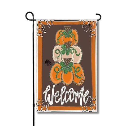 Tan Pumpkin Stack Garden Glam Garden Flag
