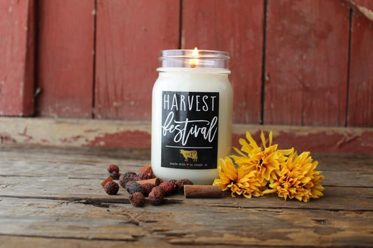 Harvest Festival 13 oz Mason Jar Fall Candle: Harvest Festival
