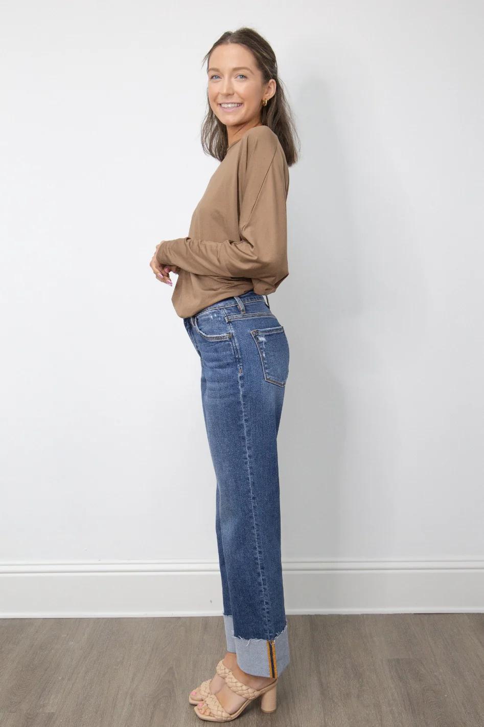 G&E Straight-Leg Jeans, Mid-Wash 1157J