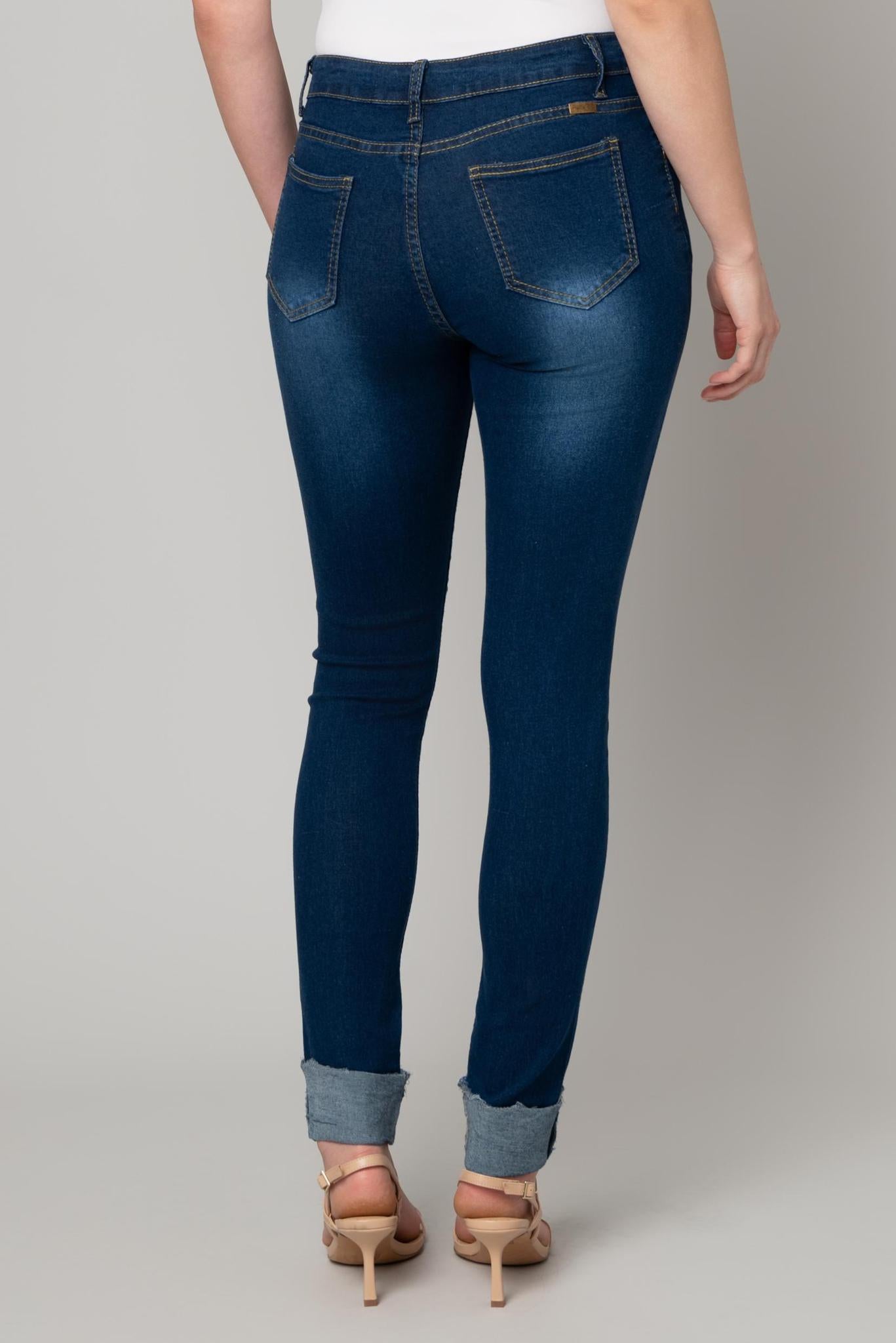 Stretch Denim Roll Cuff Skinny Jean