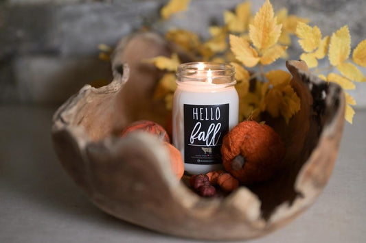 Hello Fall 13 oz Mason Jar Fall Candle: Hello Fall