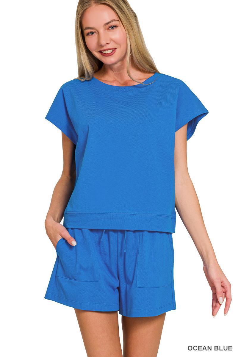Zenana Premium cotton top & shorts set