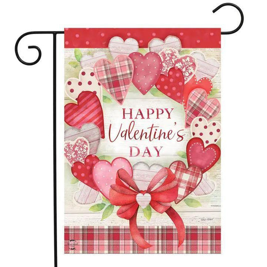 Valentine's Wreath Garden Flag