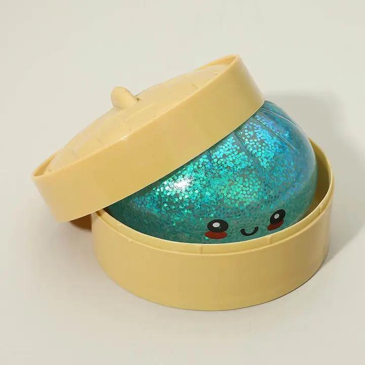 Rainbow Dumpling Mystery Squishy Glitter Dumpling Stress Relief Toy