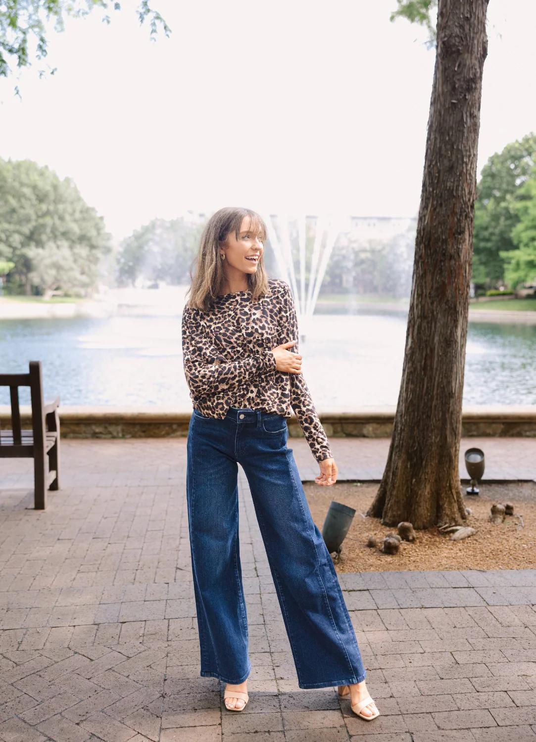 G&E Wide Leg Jeans, Dark Wash