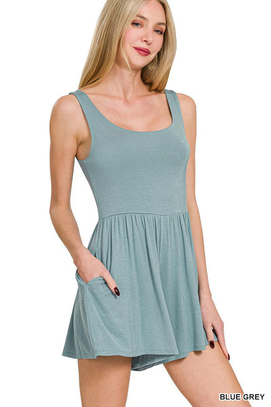 ZENANA RP-8557Y Double Layered Tank Romper