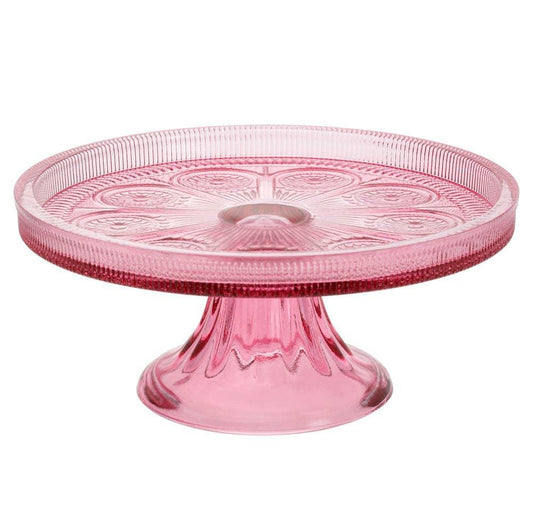 8.25" Dia Codi Glass Cake Stand - Pink or Green