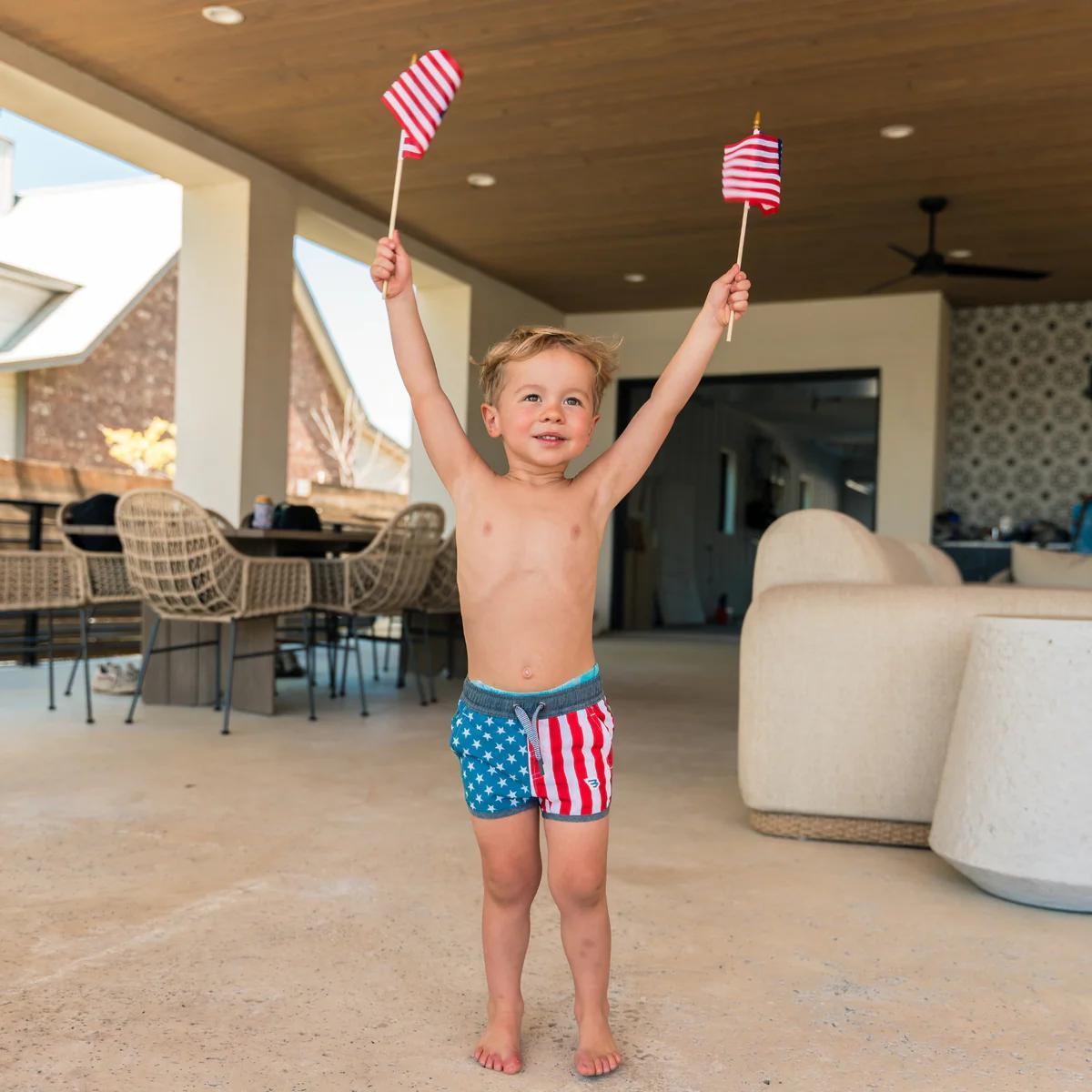 Burlebo Youth Swim Trunk - Throwback USA