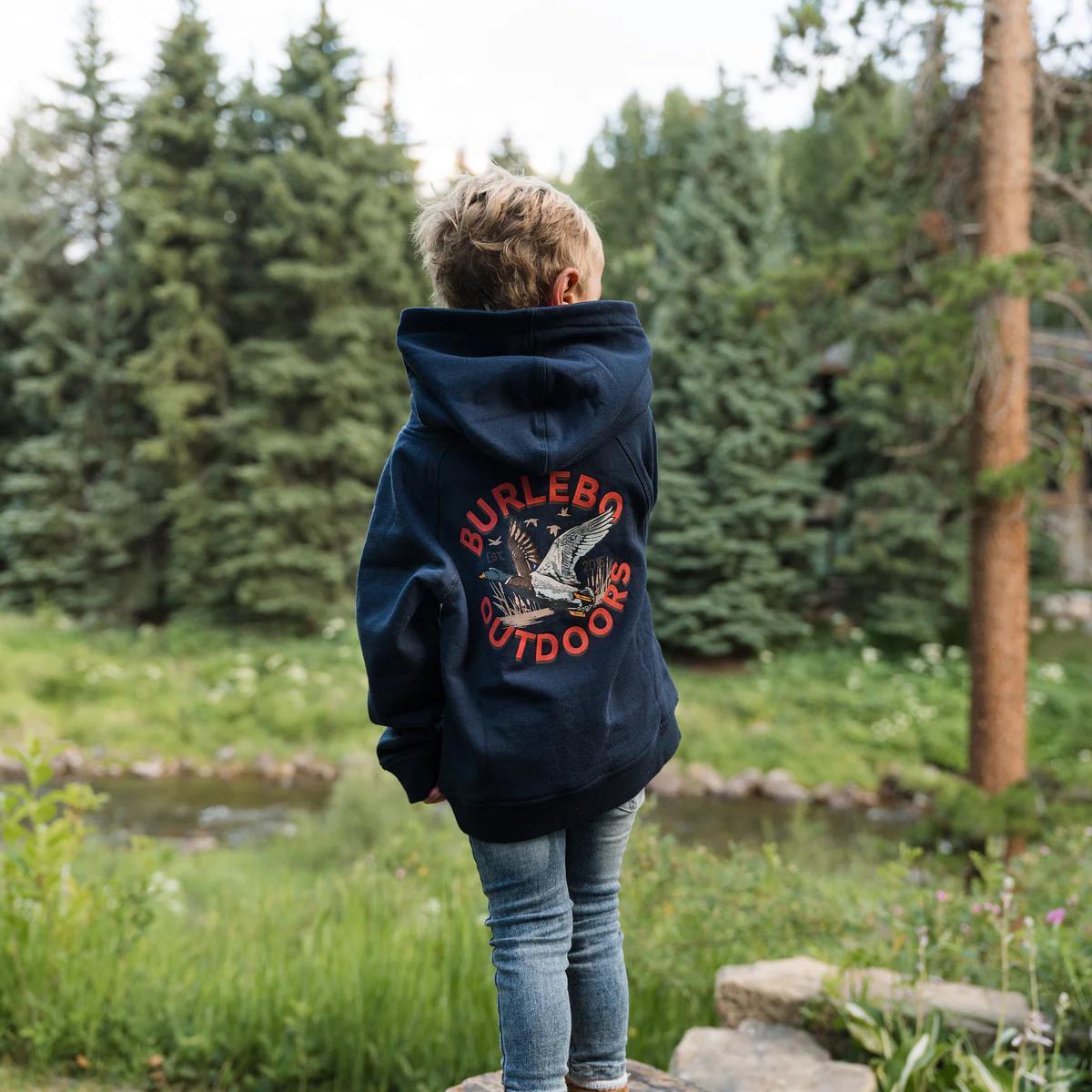 Burlebo Youth Fleece Hoodie - Old School Duck Hunt