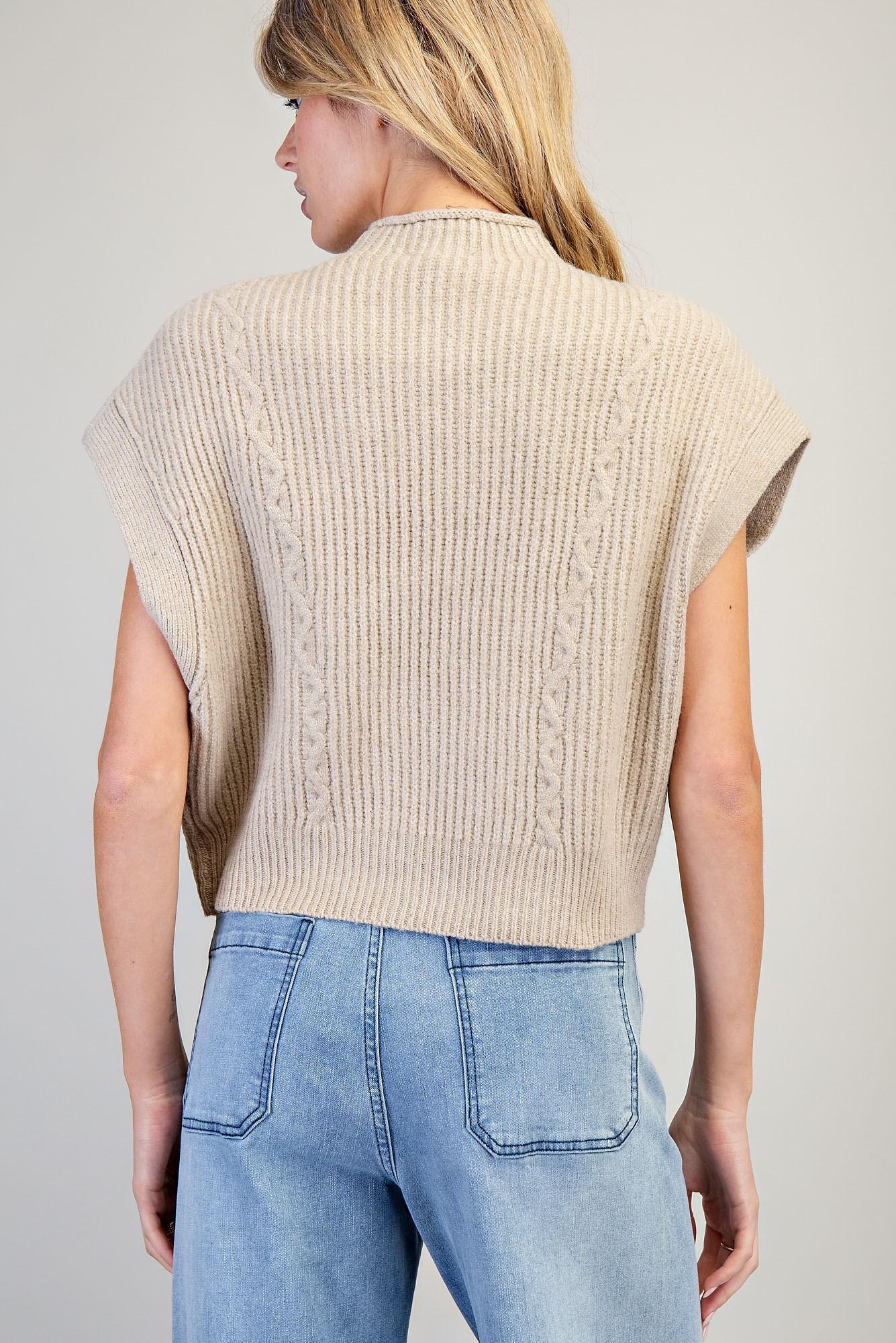 ee:some Mock Neck Sleeveless Cropped Sweater