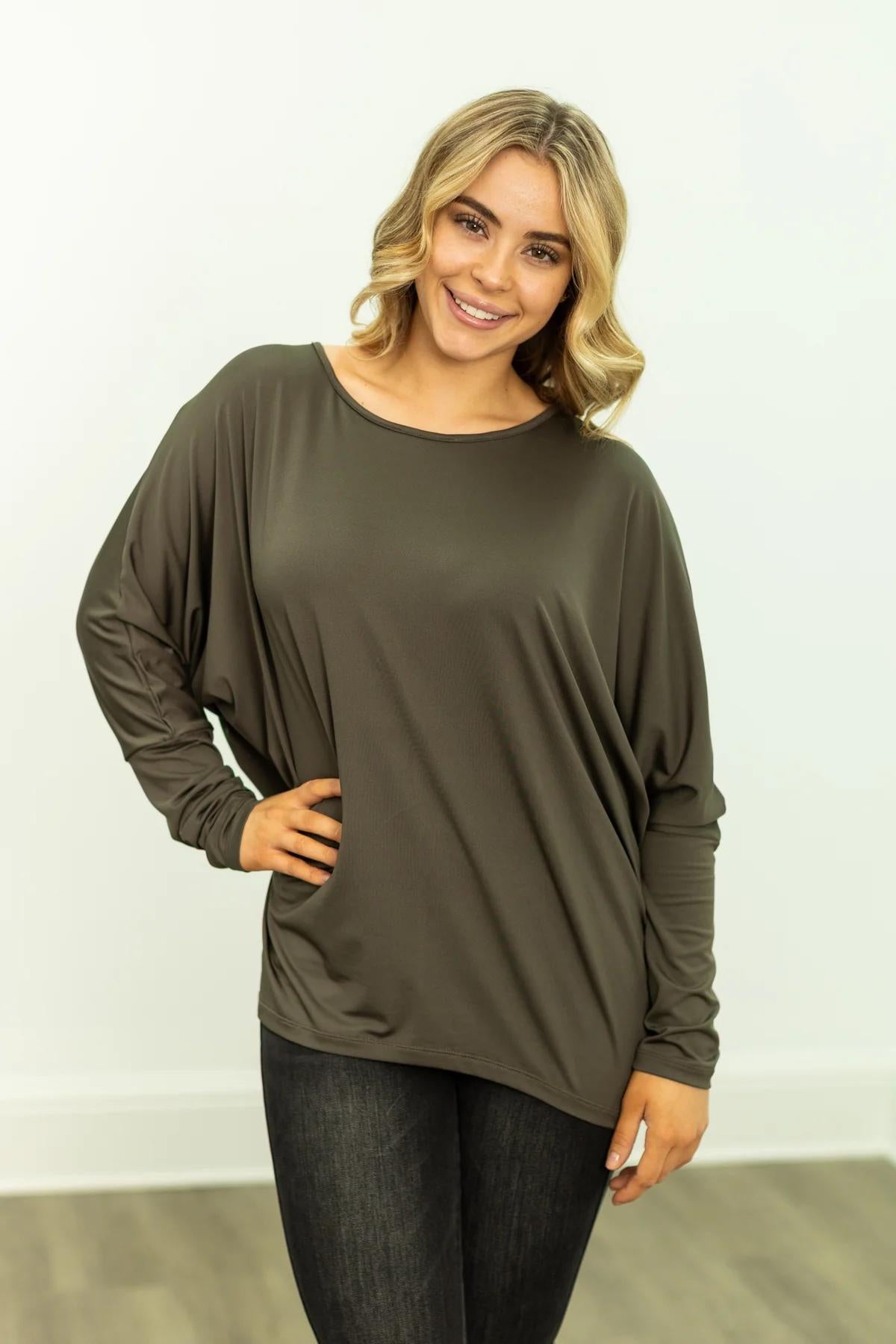 G&E Long-sleeve Crewneck, OLIVE