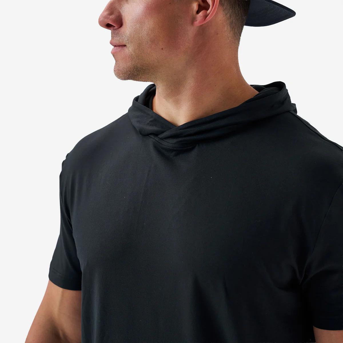 BURLEBO Short Sleeve Performance Hoodie - Black