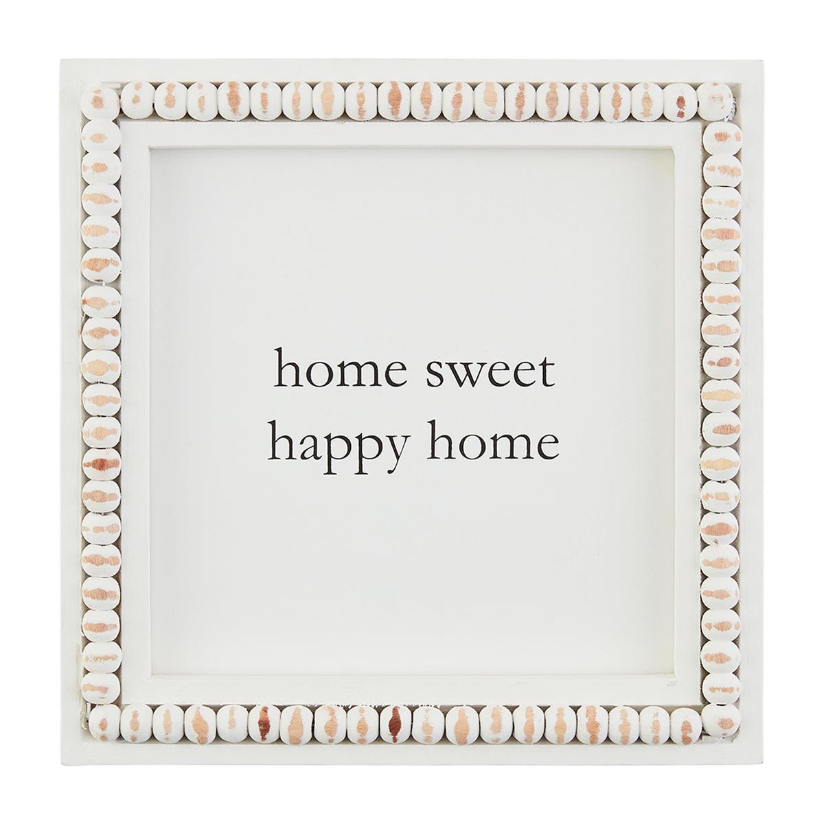 Home Sweet Beaded Square Plaque