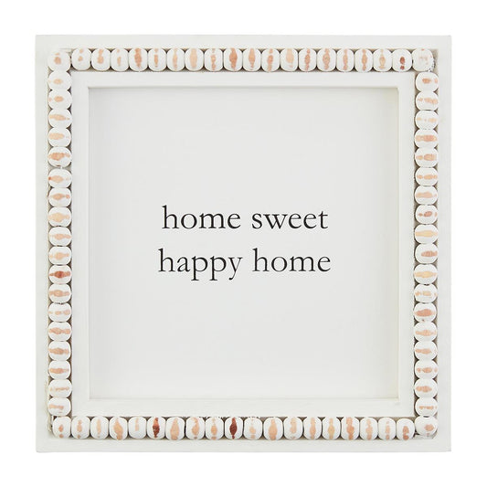 Home Sweet Beaded Square Plaque