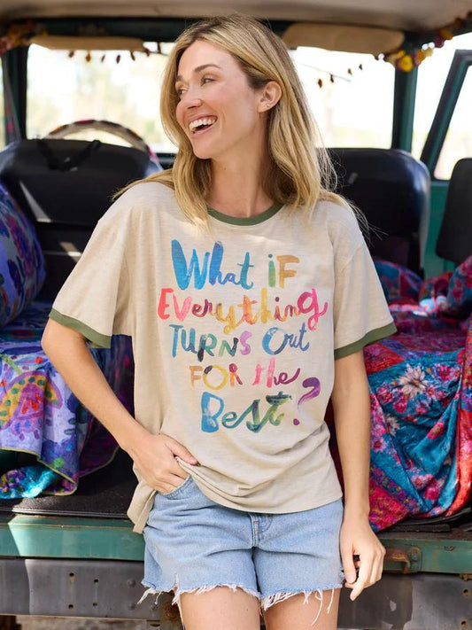 Natural Life Ringer Oversized Tee Shirt