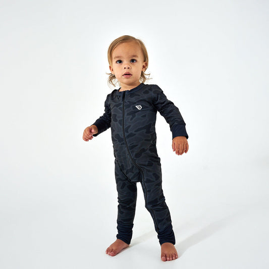 BURLEBO BABY ZIP UP - BLACK CAMO