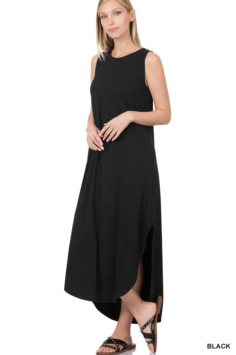 Side Slit Dress with Pockets