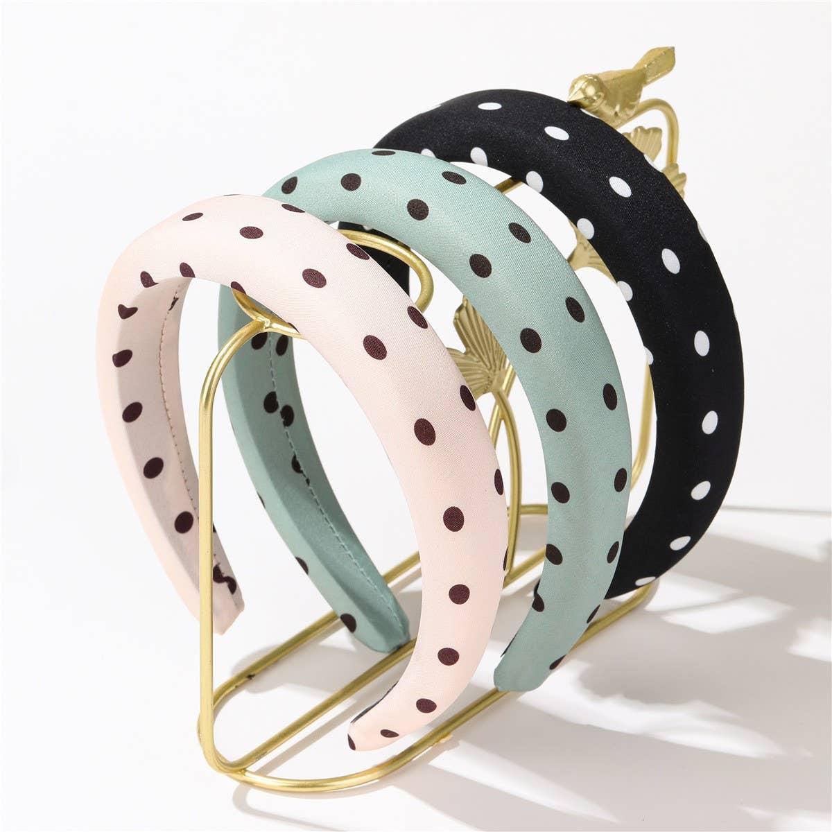 POKA DOT PUFFED SPA HEADBAND HAIR BAND | 40HB189