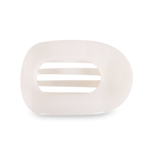 TELETIES Round Flat Hair Clip | Large | Coconut White