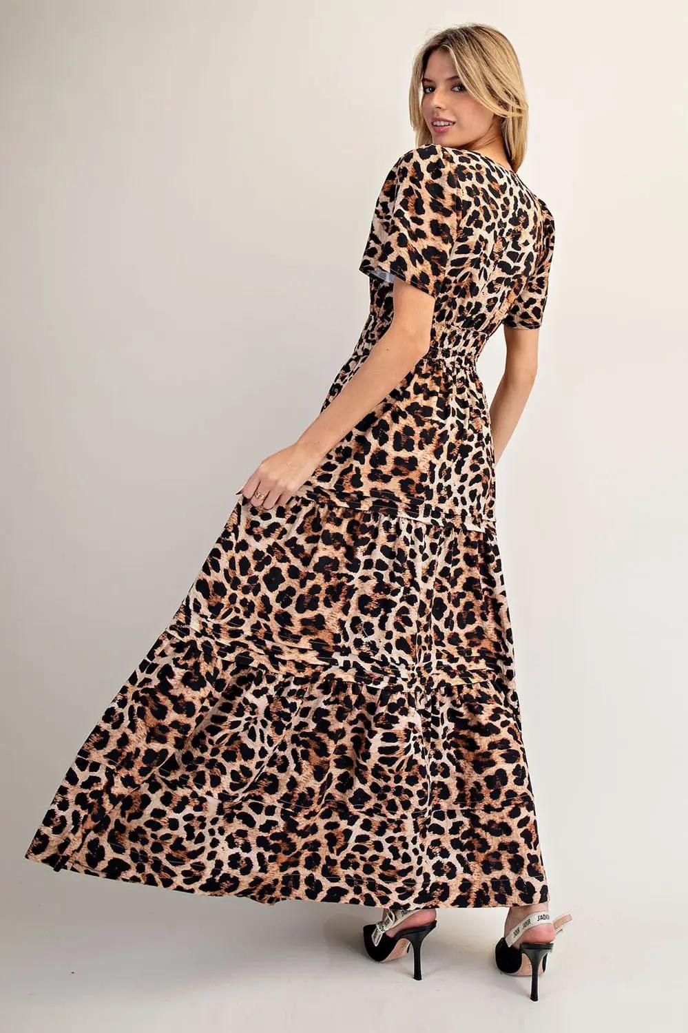 EE:SOME Leopard printed Elastic Waist Maxi Dress