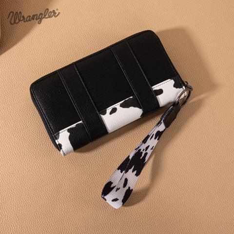 Wrangler Cow Print Wallet -Black