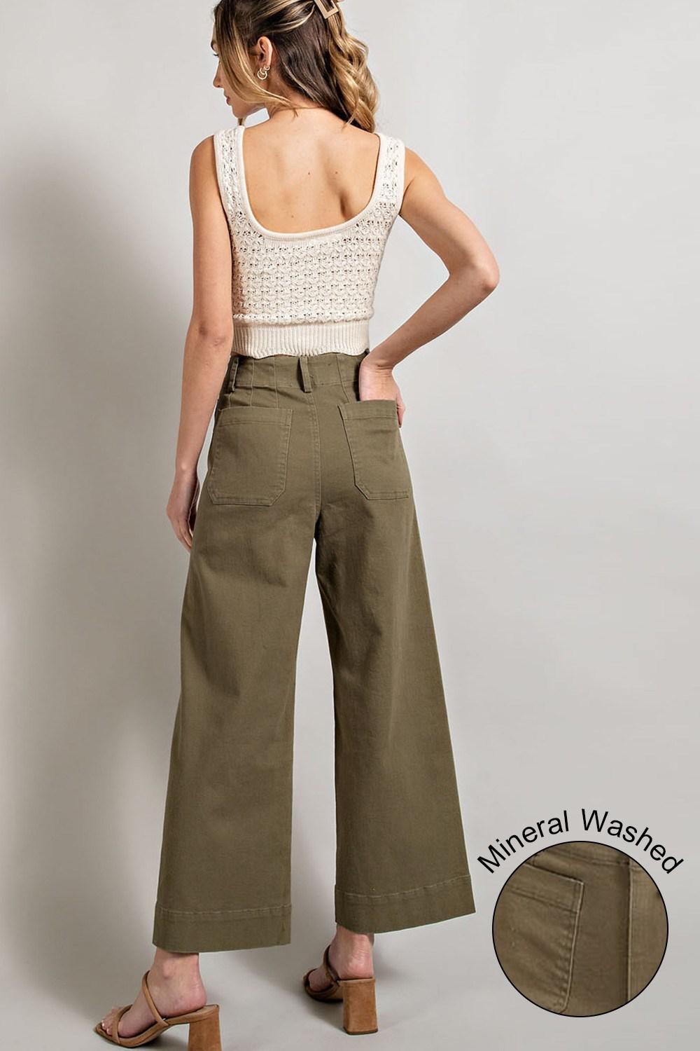 ee:some Soft Washed Wide Leg Pants