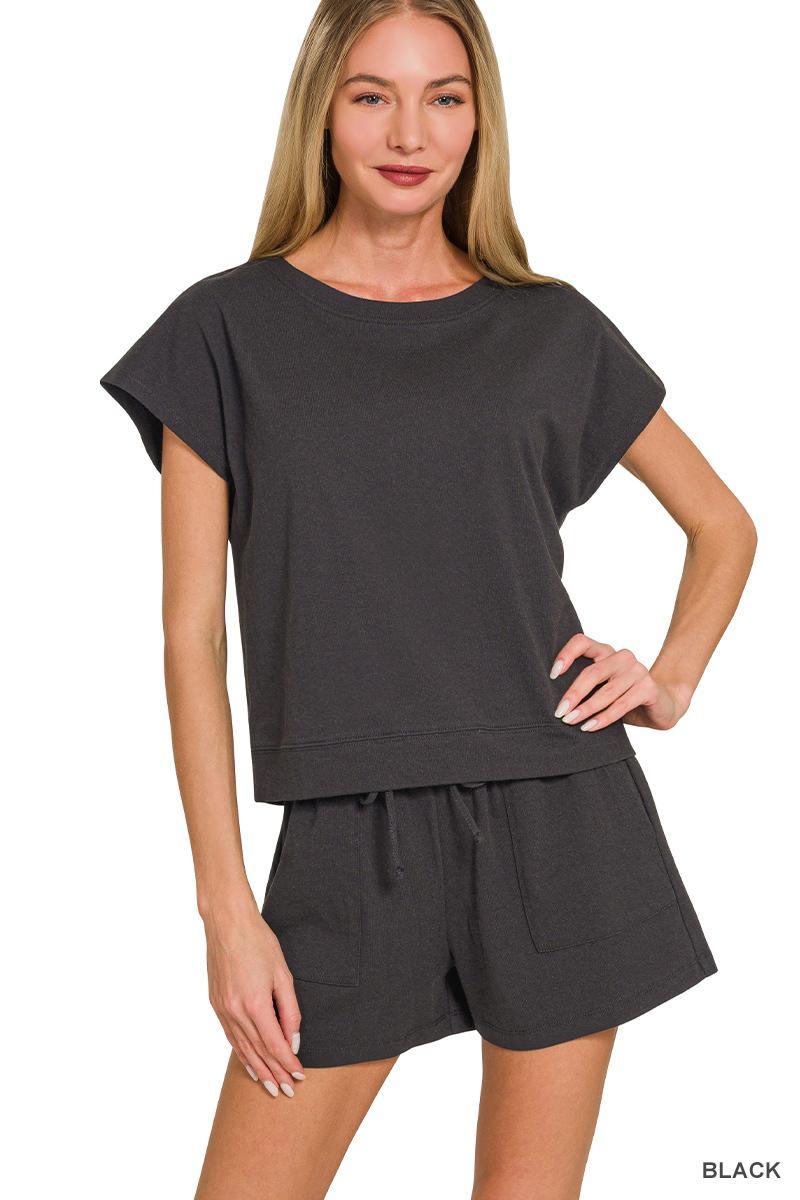 Zenana PREMIUM COTTON TOP & SHORTS SET