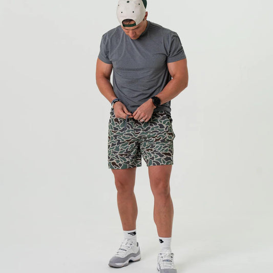 Burlebo - Athletic Short - Retro Duck Camo - Grey Liner 5.5"