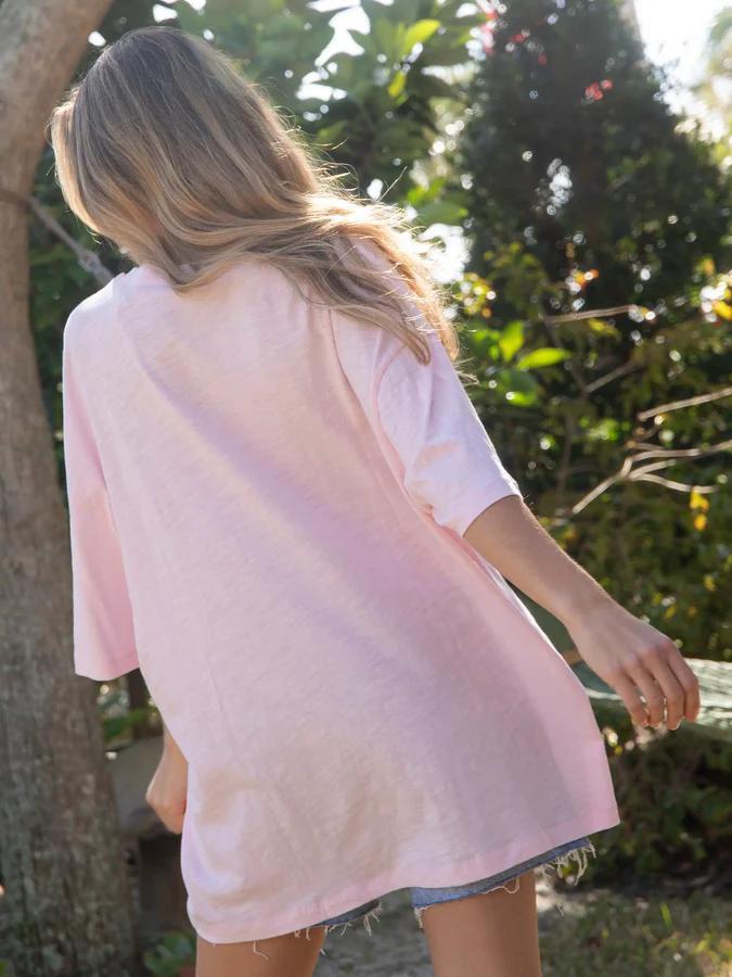 Natural Life Oversized Cotton Applique Tee Peace Sign