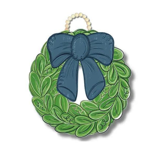 Navy Bow Wreath Door Hanger