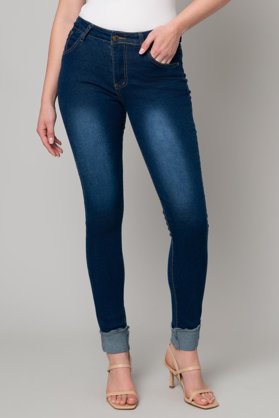 Stretch Denim Roll Cuff Skinny Jean