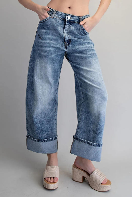 EE:Some Zipper Front Rolled Up Hem Pants